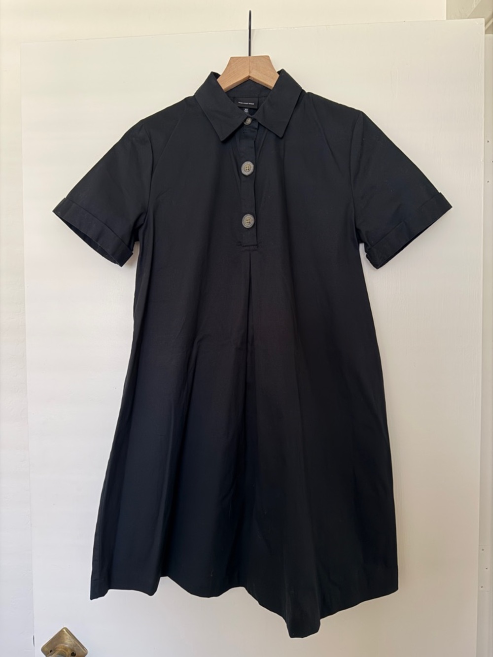 Black collared school girl mini dress - XS